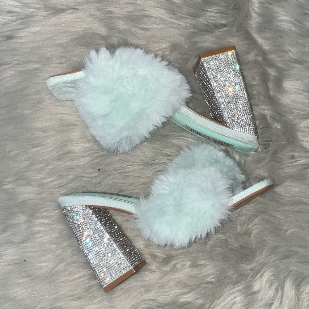Rhinestone heeled open toe heels